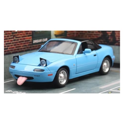 Display Cars 1/24 for Miata MX5 Roadster Automodell Druckgusslegierung Miniaturfahrzeugmodell Sound & Light Scale Automodell Collection or Gift(Blue) von ZOUSANG