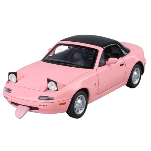 Display Cars 1/24 for Miata MX5 Roadster Automodell Druckgusslegierung Miniaturfahrzeugmodell Sound & Light Scale Automodell Collection or Gift(Pink) von ZOUSANG