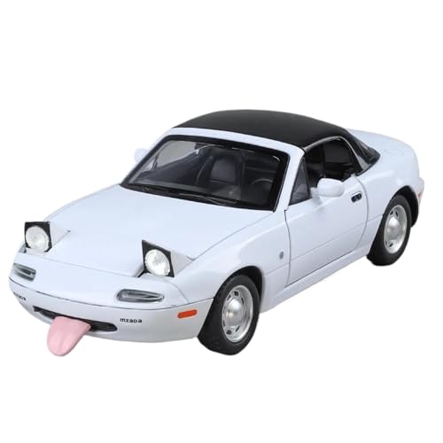 Display Cars 1/24 for Miata MX5 Roadster Automodell Druckgusslegierung Miniaturfahrzeugmodell Sound & Light Scale Automodell Collection or Gift(White) von ZOUSANG