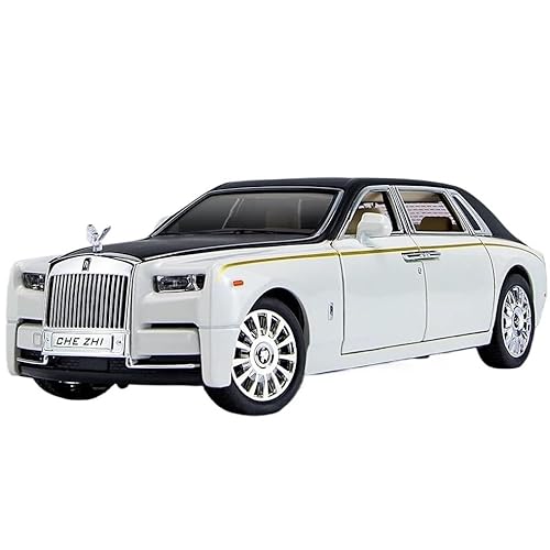 Fahrzeuge anzeigen 1/24 for Phantom Diecast Autos Modell Simulierte Zurückziehen Zink Legierung Metall Auto Geeignet for Dekoration Sammlung oder Geschenk(White and Black) von ZOUSANG