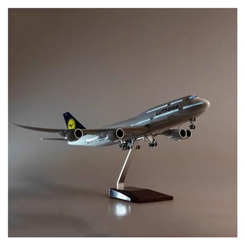 ZOUSANG Decorate Airplane 1/150 for Lufthansa B747 Statische Flugzeuge Flugzeug Modell Licht Und Rad Fahrwerk Harz Flugzeug Modell for Collection or Gift(Size:with Light) von ZOUSANG