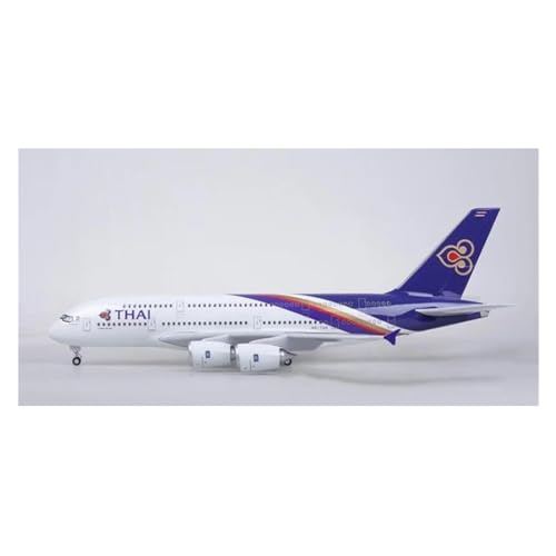 ZOUSANG Decorate Airplane 1/160 50,5 cm for Thailand Thai A-380 A380 Airline Modell W Licht Und Rad Druckguss Harz Flugzeug Statische Modell for Collection or Gift(Size:Without Light) von ZOUSANG