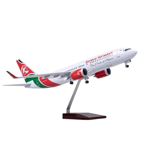 ZOUSANG Decorate Airplane 1/85 47CM for Kenya Airways Airline 737MAX B737 MAX Flugzeug W Rad Druckguss Harz Flugzeug Modell for Collection or Gift (Size : Without Light) von ZOUSANG