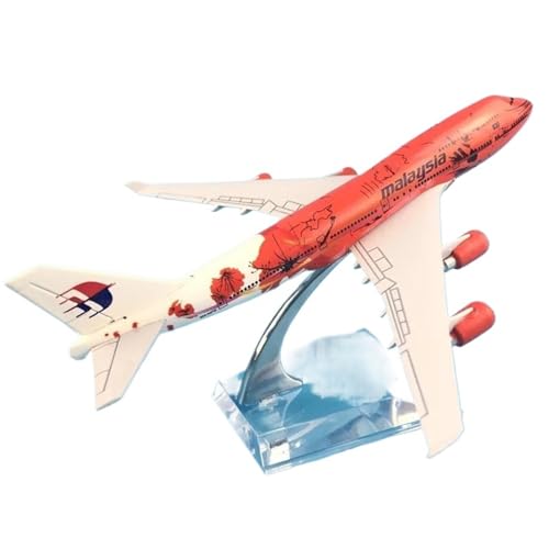 ZOUSANG Decorate Airplane 16 cm for Malaysia Red Flower Boeing 747 Modelldruckguss-Metallflugzeuge im Maßstab 1:400 for Collection or Gift von ZOUSANG