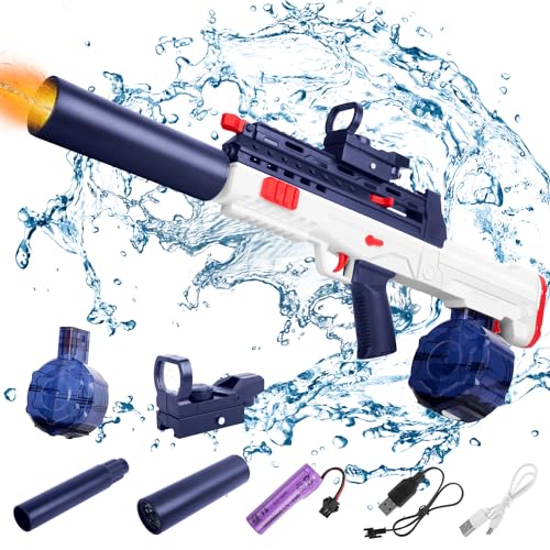 ZOYDP Automatische Wasserpistole Elektrisch, Elektrische Wasserpistole, Wasser Pistole Elektronische mit Licht Große Wassertank One-Touch Strong, Electric Water Gun Range 32FT für Erwachsene Kinder von ZOYDP