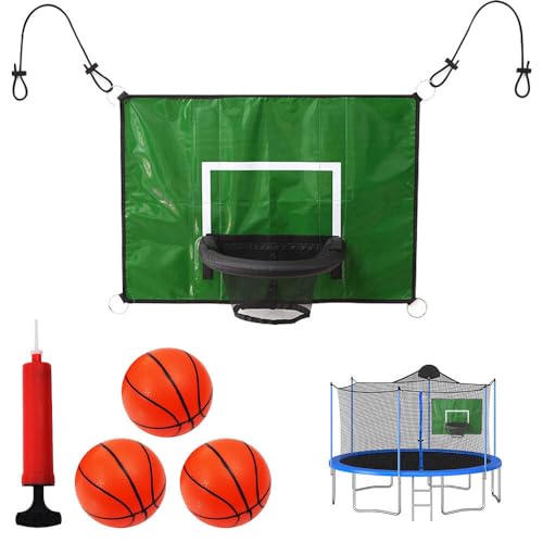 ZOYDP Basketballkorb Trampolin, Universelles Trampolin Basketballkorb mit 3 Mini Basketbällen und Luftpumpe, Wasserdicht Tragbar Basketballkorb für Trampolin Passend für die Meisten Trampoline von ZOYDP