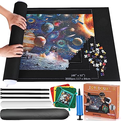 Puzzlematte Puzzlerolle, Puzzle 3000 Teile Puzzle Rollmatte Puzzle Sparer Puzzleunterlage Jigsaw Rolls Puzzle Pad aus Filz,Jigsaw Mat,Riesenfilzmatte zur Aufbewahrung von Puzzles von ZOYIDOUX