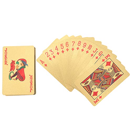 ZPSHYD Wasserdichtes Spielkartenset – Robustes Pokerdeck aus Kunststoff Mit Goldfolie, Für Party-, Strand-, Camping- Und Reisespaß – Luxus-Tischspiele von ZPSHYD