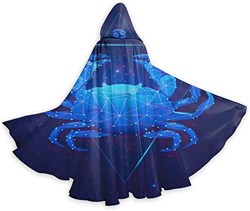 Astrologie Blauer Krebs Sternzeichen Halloween Kapuzenumhang Erwachsene Männer und Frauen Umhänge Cosplay Party Supplies Kleid Kleidung Geschenk Kostüme von ZQBDFC