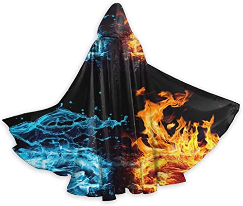 Eis und Feuer kollidieren in einer Faust Duel Halloween Kapuzenumhang Erwachsene Herren und Damen Umhänge Cosplay Party Supplies Kleid Kleidung Geschenk Kostüme von ZQBDFC