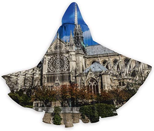 Iconic Building Notre Dame de Paris Frauen Umhang mit Kapuze Umhang Kostüm Erwachsene 59 Zoll für Weihnachten Halloween Cosplay Kostüme von ZQBDFC