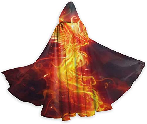 ZQBDFC Cooler Phoenix Rose Halloween Kapuzenumhang Erwachsene Herren Damen Umhang Cosplay Party Zubehör Kleid Kleidung Geschenk Kostüme, 40,6 x 150,9 x 180,9 cm von ZQBDFC