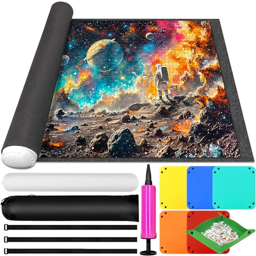 ZQEJEFD Puzzle Matte, Tragbare Puzzlematte,Puzzle-Rollenmatte für 1000 1500 2000 3000 Puzzle Teile Puzzle Pad,Puzzle Roll Storage Mat,Puzzle Rollmatte for Storing Puzzles,Puzzlerolle Mat mit Sortierer von ZQEJEFD