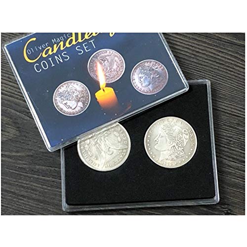 ZQION Candlelight Coins Set Magic Tricks Morgan Coin Appear / Disappear Magia Magier Close Up Illusions Gimmick Requisiten Mentalismus Fun von ZQION