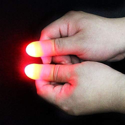 ZQION Magic Red Light Up Thumb Tips Finger Magic Tricks Fake Finger with LED Light Magic for Party Props Accessories (10 Pairs) von ZQION