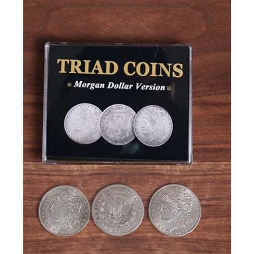 ZQION Triad Coins (Morgan Gimmick) Magic Tricks Close Up Magic Vanishing Change Three Coin Magic Mentalism Super Visual Effect von ZQION