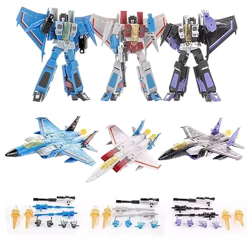 ZQLXHAN Starscream，Skywarp，Thundercracker，Transformer-Roboter, Actionfigur FG01-03, 3 Flugzeugspielzeuge, Kampfflugzeugmodell, KO-Version von ZQLXHAN