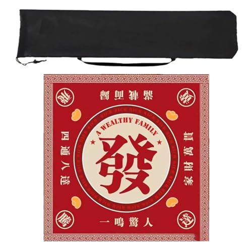 ZQQZEZ Mahjong mat Leise und rutschfeste Mahjong-Matte, Mahjong-Tischmatte aus Kristallsamtstoff mit Aufbewahrungstasche, geeignet für Mahjong-Poker(Style 1,39.3inx39.3in) von ZQQZEZ