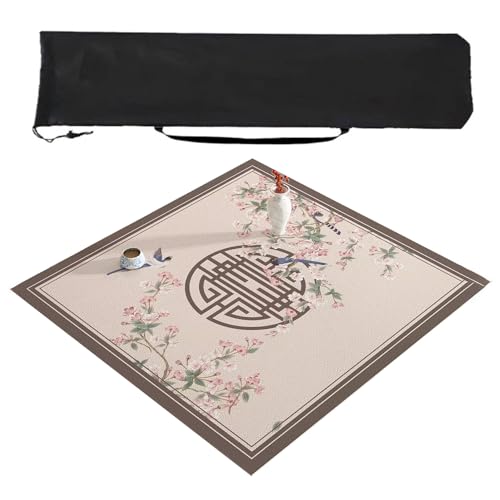 ZQQZEZ Mahjong mat Mahjong-Matte im chinesischen Stil, rutschfeste stumme Mahjong-Tischmatte, Heim-Mahjong-Pokerspiel-Tischmatte(Style 2,33.4in) von ZQQZEZ