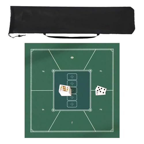 ZQQZEZ Mahjong mat Mahjong-Matten mit Aufbewahrungstasche, Dicke Mahjong-Tischmatte, rutschfest, Geräuschreduzierung, Abriebfestigkeit, für Mahjon-Poker(Style 1,27.5inx27.5in) von ZQQZEZ