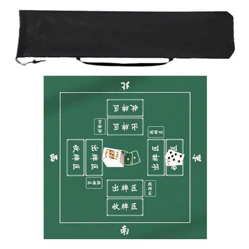 ZQQZEZ Mahjong mat Mahjong-Matten mit Aufbewahrungstasche, Dicke Mahjong-Tischmatte, rutschfest, Geräuschreduzierung, Abriebfestigkeit, für Mahjon-Poker(Style 2,31.4inx31.4in) von ZQQZEZ