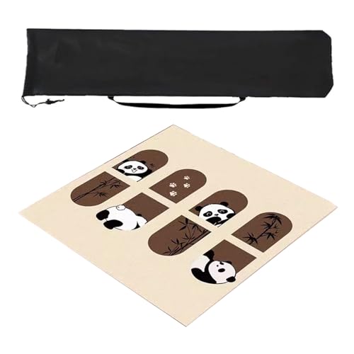 ZQQZEZ Mahjong mat Quadratische Mahjong-Matte, Mahjong-Tischmatte mit Aufbewahrungstasche, Spieltischmatte mit Panda-Muster(Style 1,39.3inx39.3in) von ZQQZEZ