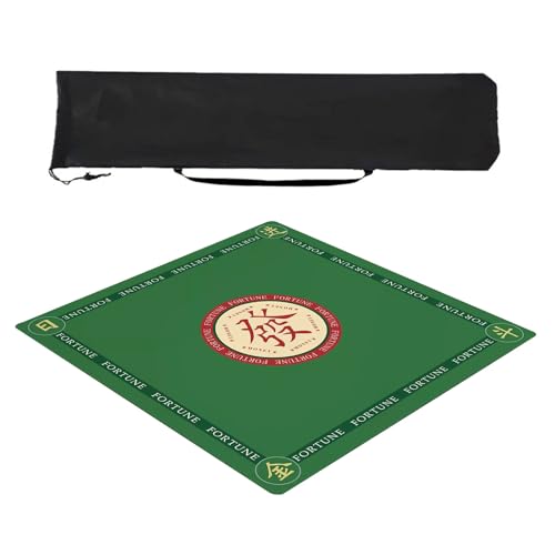 ZQQZEZ Mahjong mat Quadratische Mahjong-Matte, mit Aufbewahrungstasche unten, rutschfeste Mahjong-Tischmatte, geeignet für Mahjong-Pokerspiel-Tischmatte(Style 5,39.3inx39.3in) von ZQQZEZ