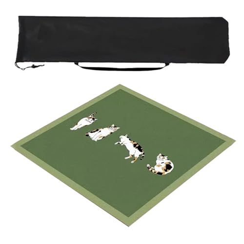 ZQQZEZ Mahjong mat Quadratische Mahjong-Matte, rutschfeste Mahjong-Tischmatte mit Aufbewahrungstasche, Kristall-Samtstoff-Spieltischmatte(Style 4,27.5inx27.5in) von ZQQZEZ