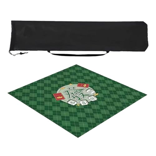 ZQQZEZ Mahjong mat Verdickte Mahjong-Matte mit Aufbewahrungstasche, rutschfeste Mahjong-Tischmatte, leise Spieltischmatte für den Haushalt(Style 2,31.4inx31.4in) von ZQQZEZ