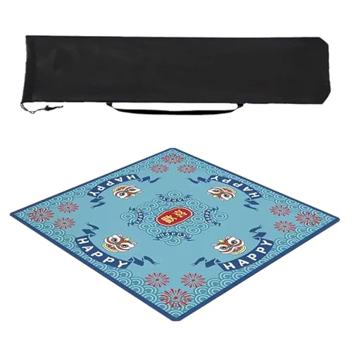 ZQQZEZ Mahjong mat Verdickte Mahjong-Matte mit Aufbewahrungstasche, rutschfeste Mahjong-Tischmatte, leise Spieltischmatte für den Haushalt(Style 4,37.4inx37.4in) von ZQQZEZ