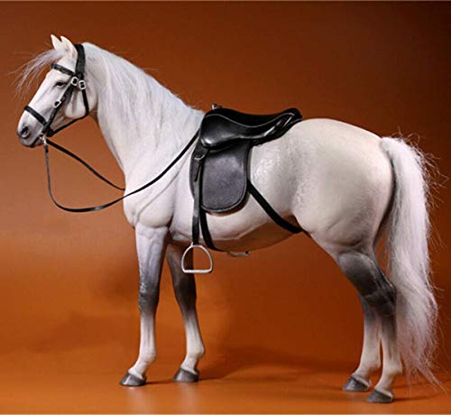 ZSMD 1/6 Germany Hanover Horse Figure Hanoverian Steed Animal Model Realistic Educational Painted Figure Decoration Toy Collector Gift Adult (005 Grey White) von ZSMD