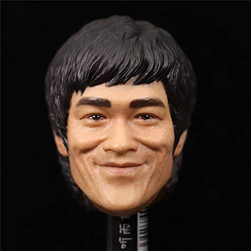 ZSMD 1/6 Scale Asia Male Man Boy Wing Chun Jeet Kune Smile Bruce Lee Head Carving Classic Calm Version Model for 12" Body Model Toy (Head only) von ZSMD