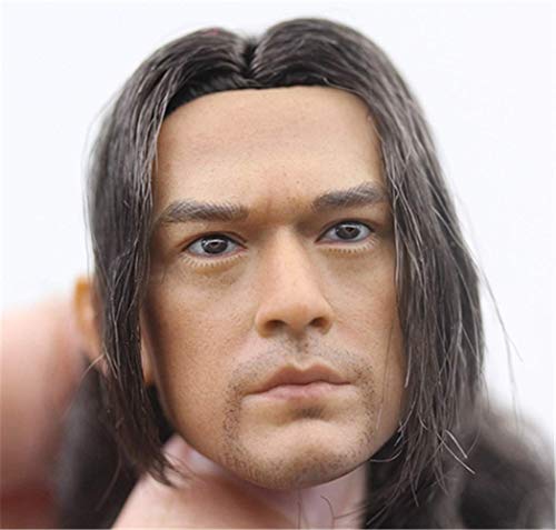 ZSMD 1/6 Scale Male Figure Head Sculpt, Asian Handsome Men with Realistic Hair, Doll Head for 12 inch Action Figure TBLeague/Doll (A : with Beard) von ZSMD