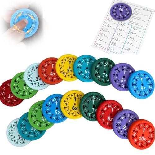 Mathe-Fakten-Fidget-Spinner, cooles Mathe-Fidget-Spielzeug, Multiplikation, Division-Fidget-Spinner-Spielzeug, für Kinder, die Mathematik Lernen, Mixer und Fidget-Maker,18PCS-Combination von ZTMHRG