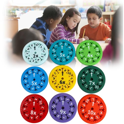 Mathe-Fakten-Fidget-Spinner, cooles Mathe-Fidget-Spielzeug, Multiplikation, Division-Fidget-Spinner-Spielzeug, für Kinder, die Mathematik Lernen, Mixer und Fidget-Maker,9PCS-Multiplication Division von ZTMHRG