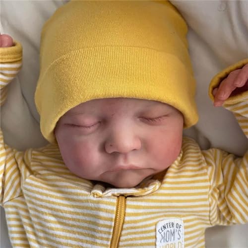 ZTZHYZR 20 Zoll 50 cm Reborn Baby Vollsilikon Lebensecht Sleeping Reborn Puppe Weichkörper Babypuppen wie Echt 3D-Haut Venen Sichtbar Baby Doll für Spielzeug ab 3 Jahre Geschenk (Style 1) von ZTZHYZR