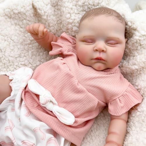 ZTZHYZR 20 Zoll Reborn Baby Mädchen 50 cm Reborn Puppen Lebensecht Babypuppen wie Echt, Körper Weich Schlafende Silikon Baby Puppe Bestes Geburtstagsgeschenk für Kinder ab 3 Jahre von ZTZHYZR