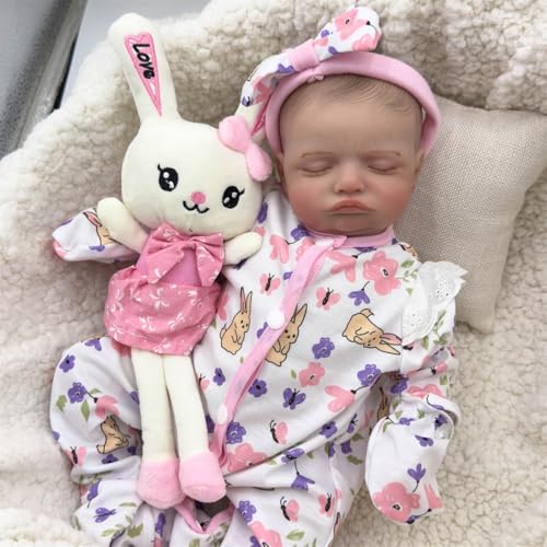 ZTZHYZR Reborn Baby 19 Zoll Lebensecht Reborn Puppe Schlafende Baby Puppe Weichkörper, Babypuppen wie Echt Realistisch und Schön Spielzeug Geschenk ab 3 Jahre von ZTZHYZR