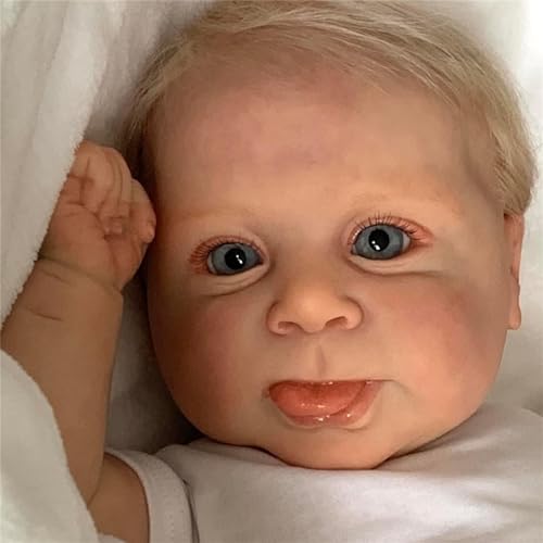 ZTZHYZR Reborn Baby Junge 19 Zoll 49 cm Reborn Puppen Lebensecht Babypuppen wie Echt Weichkörper Reborn Baby Doll Geschenke für Kinder Spielzeug ab 3 Jahre von ZTZHYZR