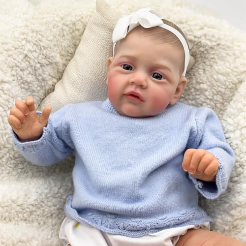 ZTZHYZR Reborn Baby Junge 20 Zoll 50 cm Lebensechte Babypuppen Handgefertigt Weichkörper Silikon Babypuppe, Babypuppen wie Echt, Festival Geschenk für Kinder ab 3 Jahre von ZTZHYZR