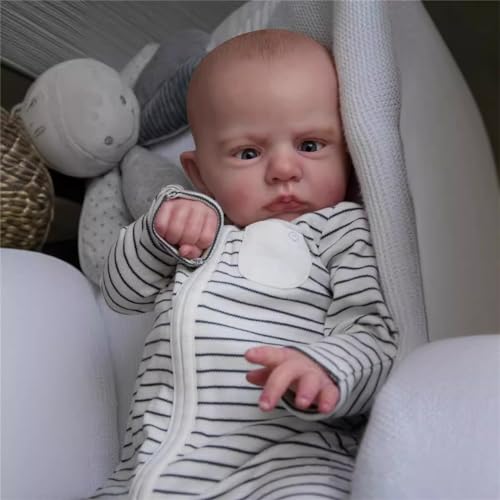 ZTZHYZR Reborn Baby Junge 24 Zoll 60 cm Reborn Puppen Lebensecht Bewegender Ausdruck Babypuppen wie Echt Baby Doll Kreatives Geschenk für Kinder Spielzeug ab 3 Jahre von ZTZHYZR