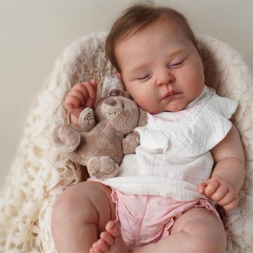 ZTZHYZR Reborn Baby Mädchen, 19 Zoll 49 cm Babypuppen wie Echt Reborn Puppen Lebensecht Silikon Baby Puppe mit Haaren Babypuppe Weichkörper für Kinder ab 3 Jahre von ZTZHYZR