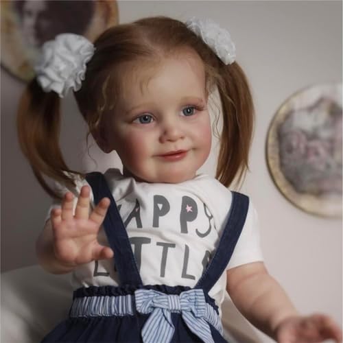 ZTZHYZR Reborn Baby Mädchen,55 cm Lebensechte Babypuppen Silikon Baby Puppe mit Haaren Babypuppe wie Echtes Reborn Puppen Lebensecht Echt Babypuppen, für Baby Doll ab 3 Jahre von ZTZHYZR