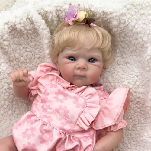 ZTZHYZR Reborn Baby Mädchen 18 Zoll 48 cm Reborn Puppen Lebensecht Babypuppen wie Echt Baby Puppe Körper Weich mit Haaren Realistisch und Schön Spielzeug Geschenk für Kinder ab 3 Jahre von ZTZHYZR