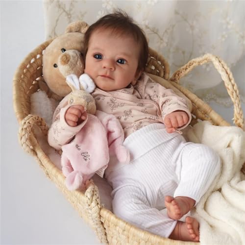 ZTZHYZR Reborn Baby Mädchen 19 Zoll/48cm Babypuppen Lebensecht Klare Adern Babypuppen wie Echt Babypuppe Weichkörper mit Haaren Baby Doll für Kinder ab 3 Jahr von ZTZHYZR