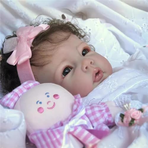 ZTZHYZR Reborn Baby Mädchen 20 Zoll/50cm Reborn Puppe Silikon Lebensecht Reborn Toddler Begleitpuppe Weicher Stoffkörper Babypuppen Wie Echt mit Schnuller und Flasche (Style 2) von ZTZHYZR