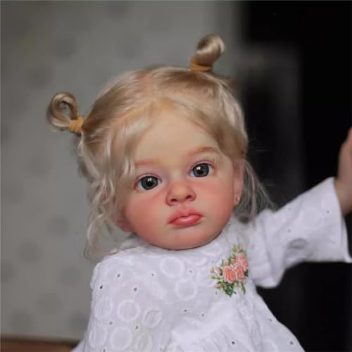 ZTZHYZR Reborn Baby Mädchen 24 Zoll 60 cm Reborn Puppen Lebensecht mit Haaren Weichkörper Babypuppen wie Echt Baby Puppe Kinder Geschenk für Spielzeug ab 3 Jahre von ZTZHYZR