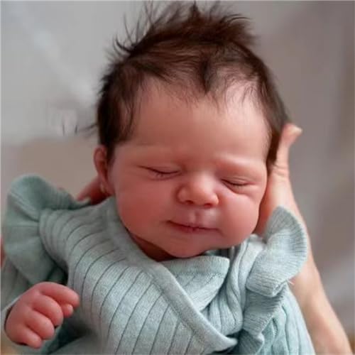 ZTZHYZR Reborn Baby Mädchen - 45 cm Silikon Babypuppe Puppe Weichkörper Lebensecht mit Haaren, Realistische Baby Reborn mit Haaren Silikon Baby Wie Echtes für Baby Puppe ab 3 Jahre von ZTZHYZR