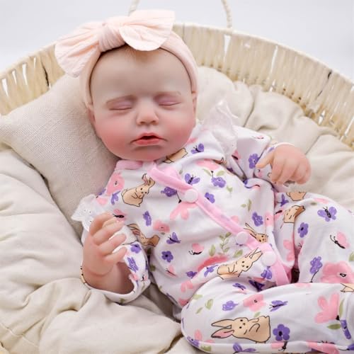 ZTZHYZR Reborn Baby Mädchen 49 cm Lebensecht Babypuppen wie Echt Realistischen Silikon Baby Handgefertigt Weichkörper Reborn Puppe mit Zubehör ab 3 Jahre von ZTZHYZR