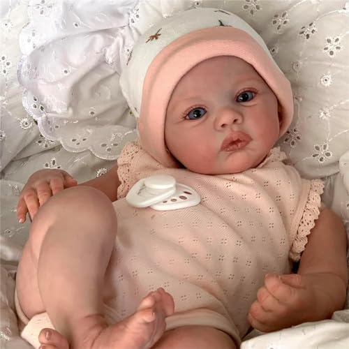 ZTZHYZR Reborn Baby Mädchen Reborn Puppen Lebensecht 18 Zoll 48 cm Vollsilikon Babypuppen wie Echt mit Zubehör Anatomisch Korrekt Baby Doll Spielzeug für Kinder ab 3 Jahren von ZTZHYZR
